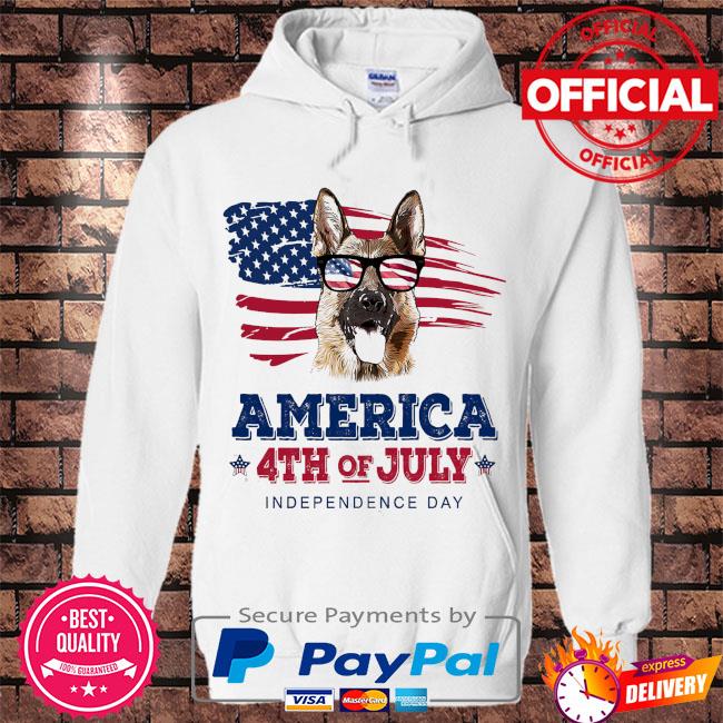 Dog America 4th of july independence day s Hoodie white