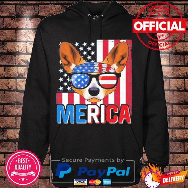 Independence day welsh corgi pembroke merica 4th of july dog American puppy s Hoodie black
