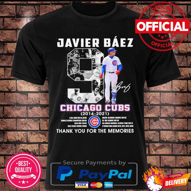 Javier Baez Chicago Cubs 2014-2021 Thank You For The Memories Signature  Shirt, hoodie, sweater, long sleeve and tank top