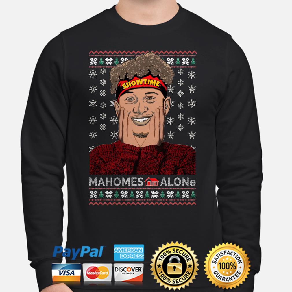 Official Patrick Mahomes Showtime Mahomes Alone Ugly Christmas shirt,  hoodie, sweater, long sleeve and tank top