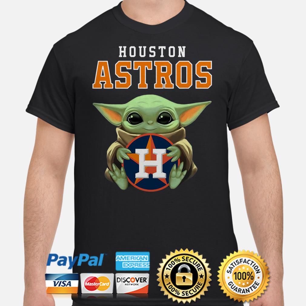 Baby Yoda hug Houston Astros shirt, hoodie, sweater, ladies-tee