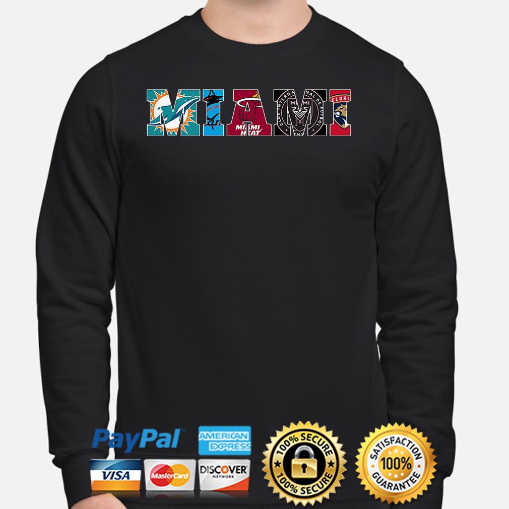 Official MiamI Florida map miamI heat and miamI fc and miamI marlins and  miamI dolphins and Florida panthers t-shirt, hoodie, sweater, long sleeve  and tank top