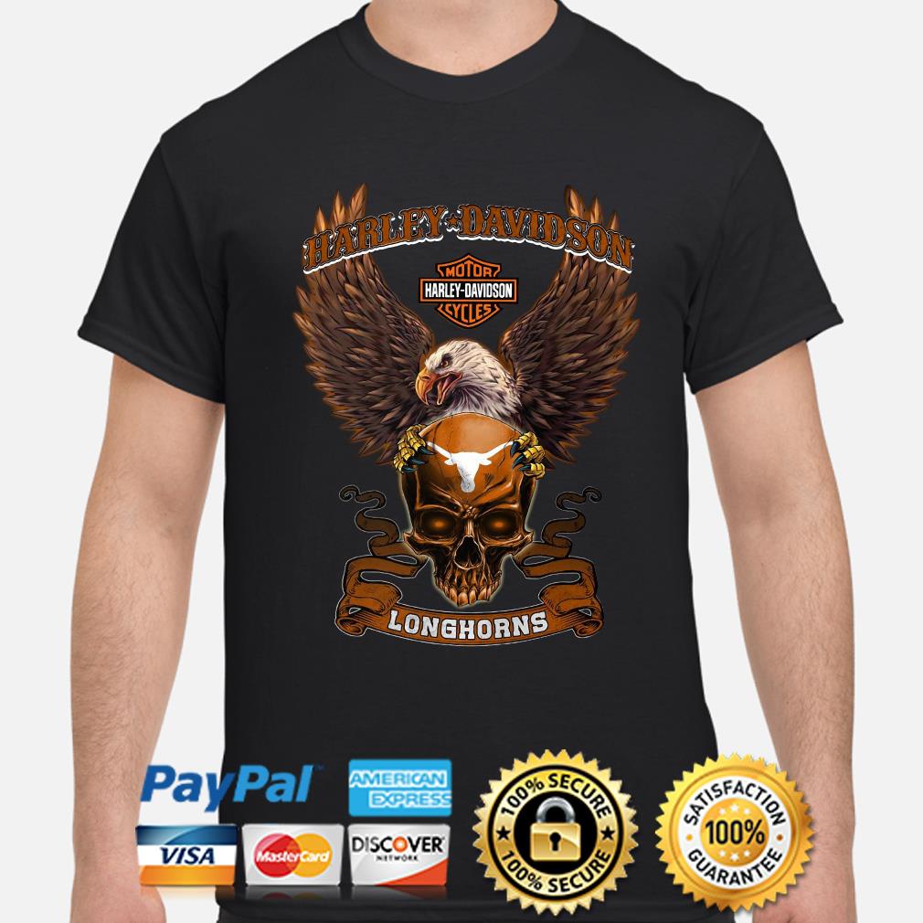 Harley Davidson Skull Texas Longhorns Shirt Bouncetees