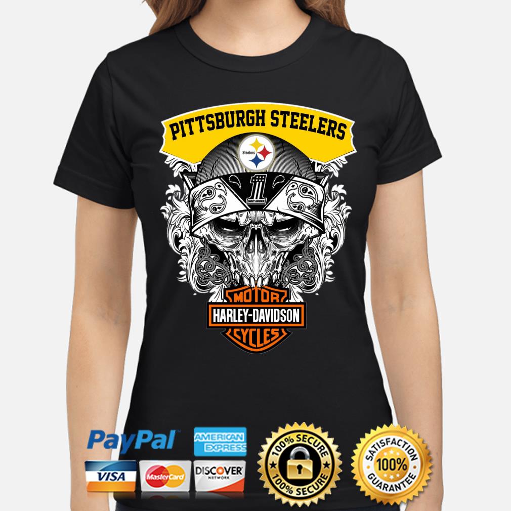 Skull Motor Harley Davidson Pittsburgh Steelers t shirt - Yeswefollow