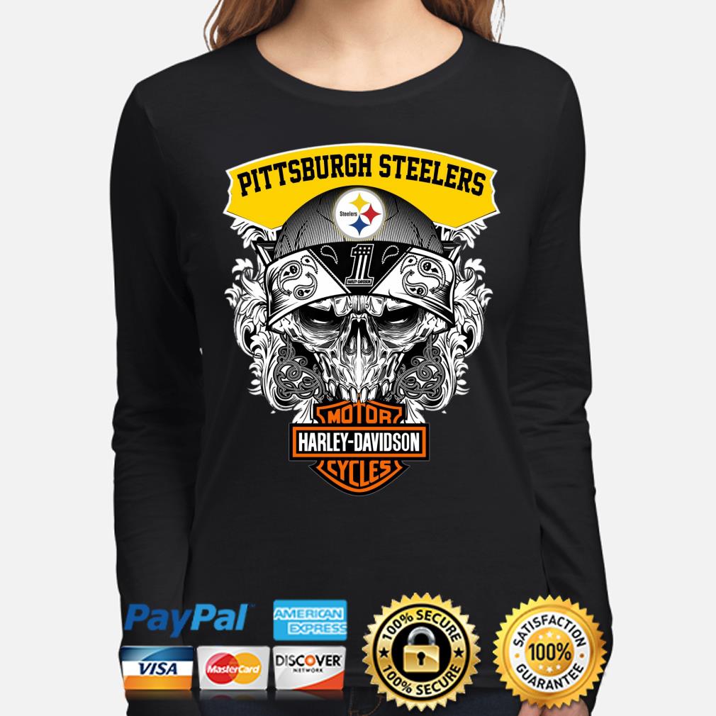 Skull Motor Harley Davidson Pittsburgh Steelers t shirt - Yeswefollow