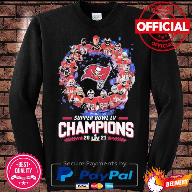 Tampa Bay Buccaneers super bowl lv champions signatures shirt, hoodie,  sweater, long sleeve and tank top